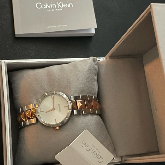 Edge Silver Dial Studded Ladies Watch - Picture 1 of 4